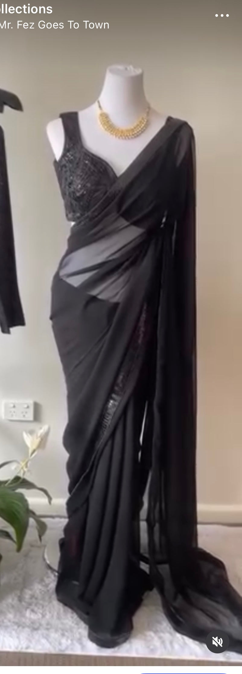 Black saree set