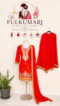 Rust Red Embroidered Kurta Set