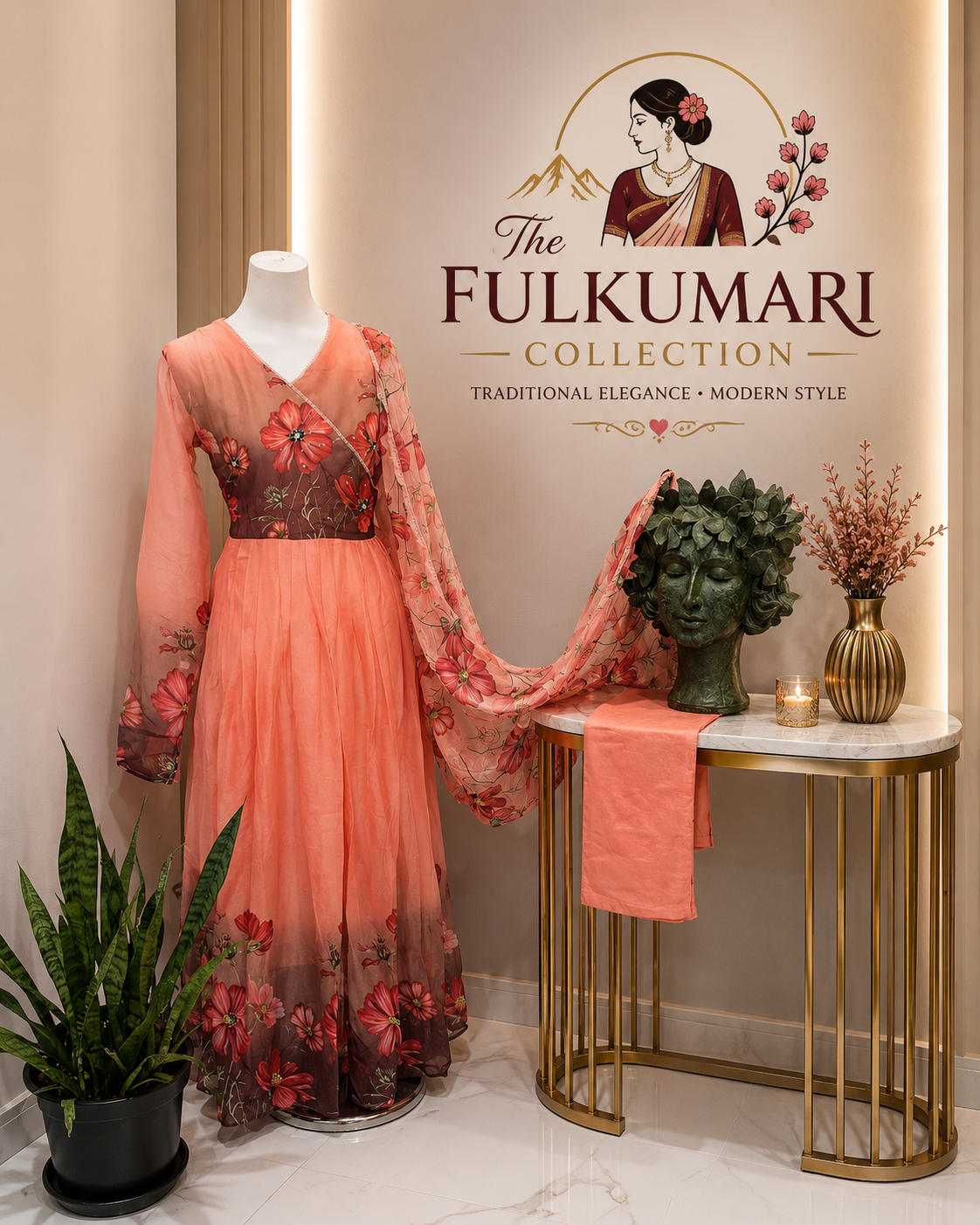 Flower umbrella Kurtha