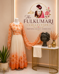 Orange and ivory umbrella Kurtha set
