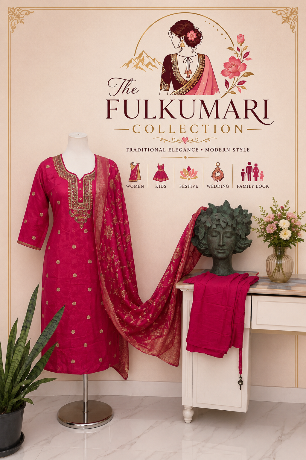 Pink Kurtha set