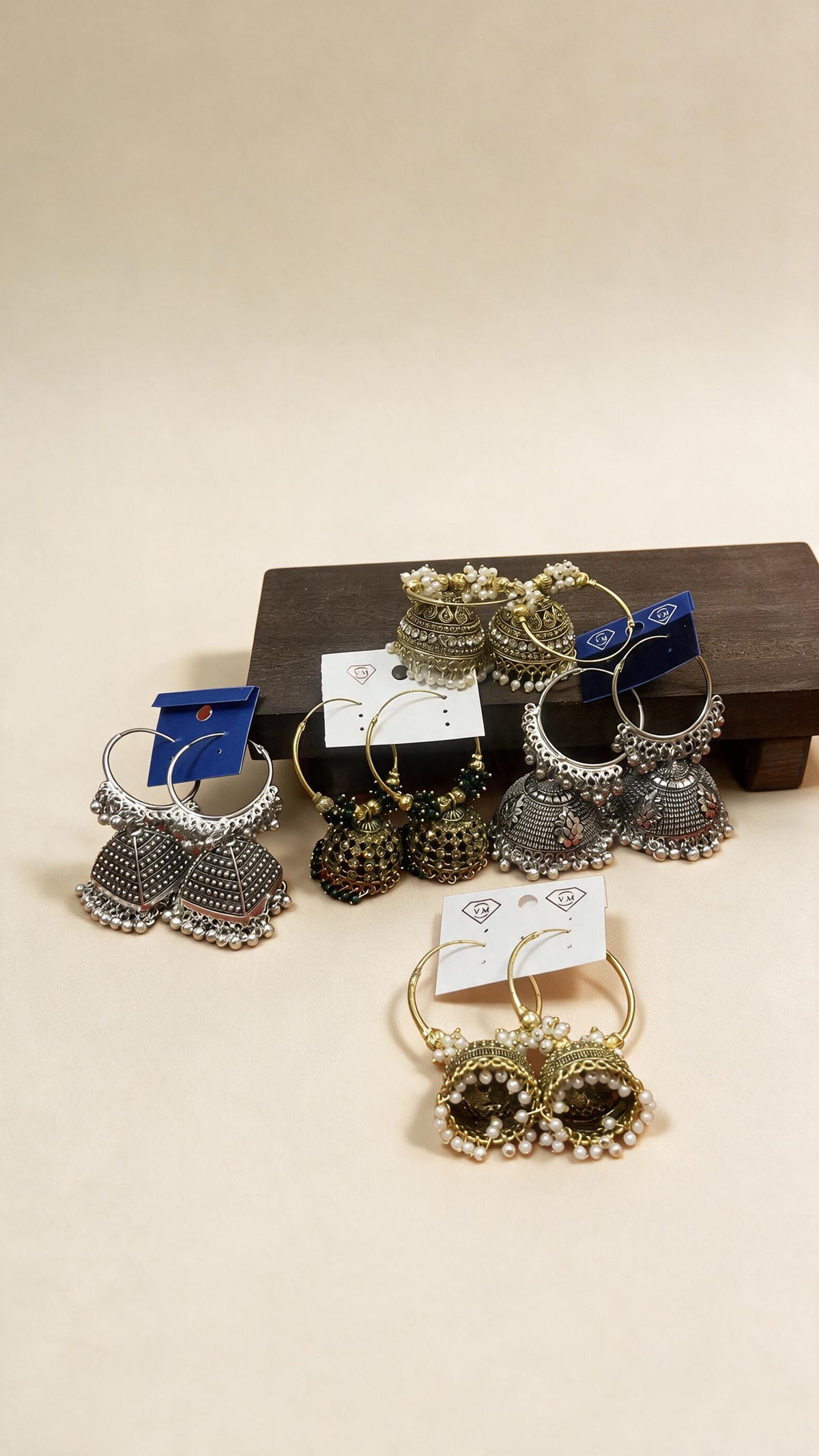 hoop jhumka earrings